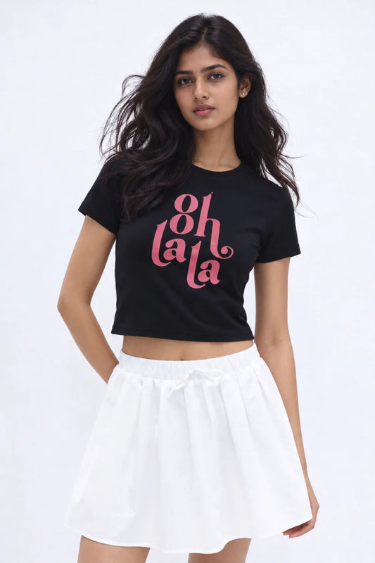 Women Ooh La La Graphic Crop t-shirt Top
