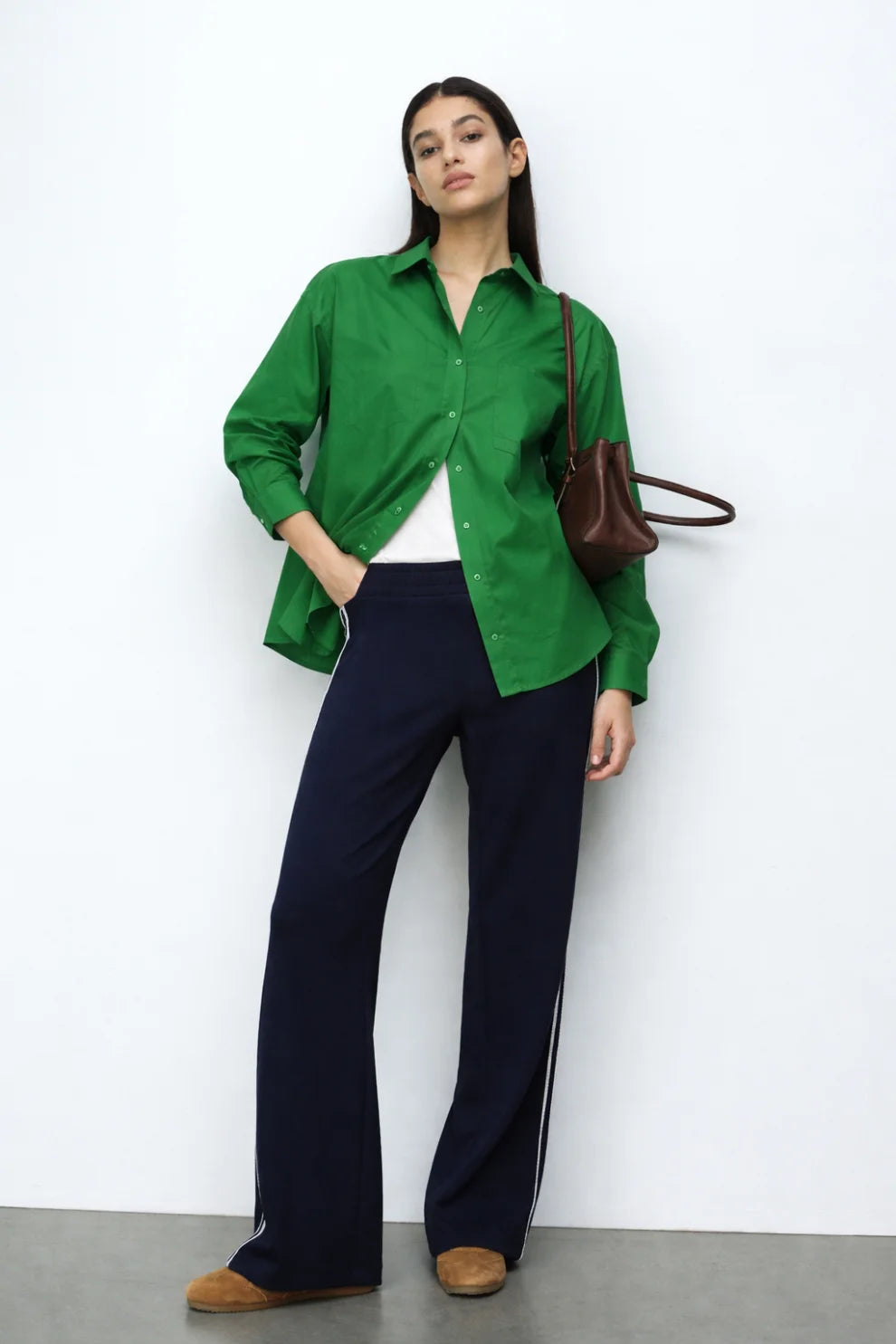 Women Oversized Shirt Green