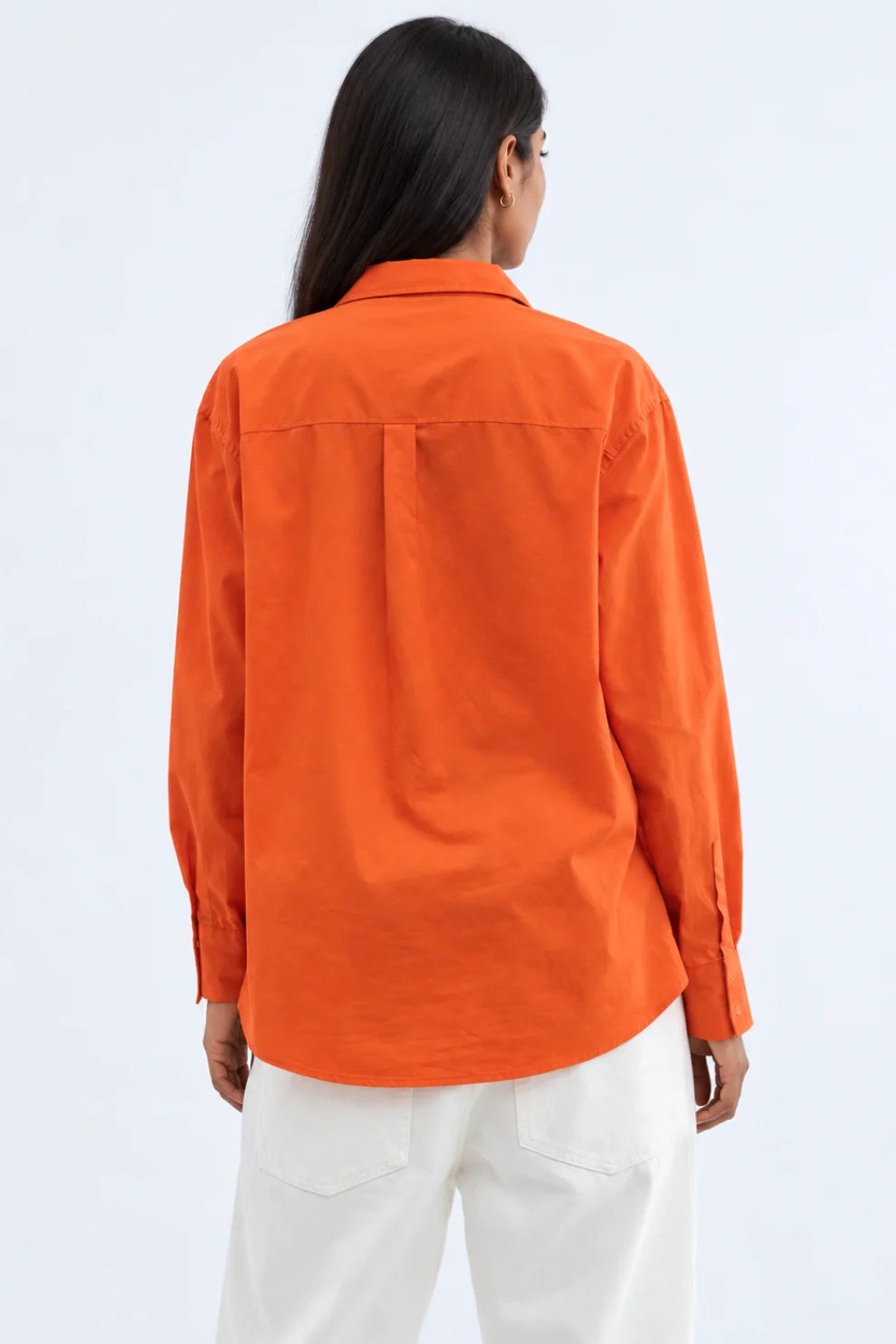 Women Oversized Shirt Orange