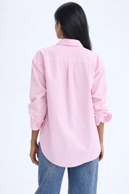 Women Oversized Shirt Pink