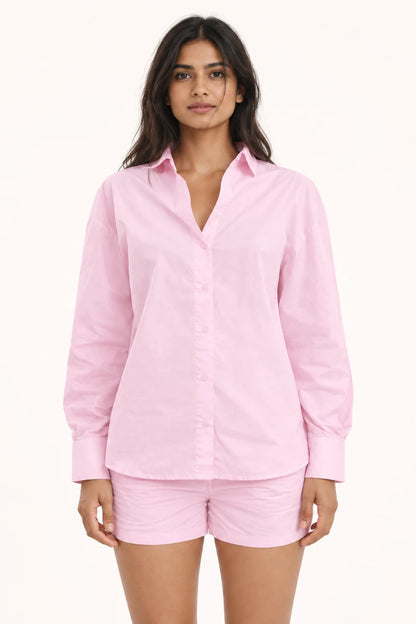 Women Shirts & Shorts Co-Ord Sets- Pink
