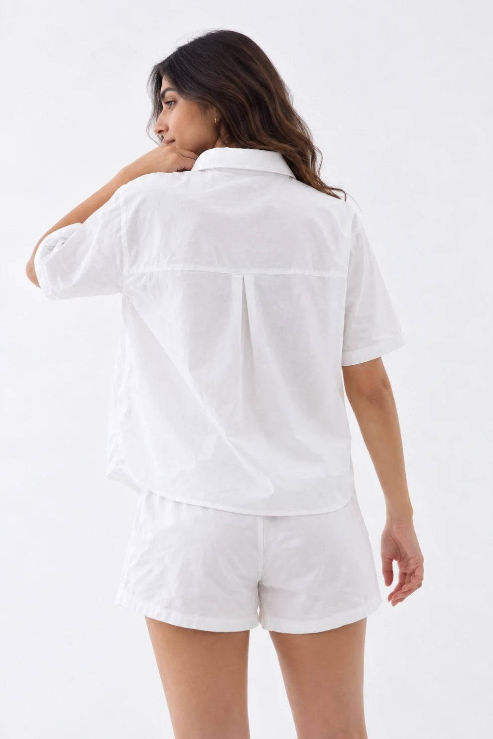 Women Shirts & Shorts Co-Ord Sets- white